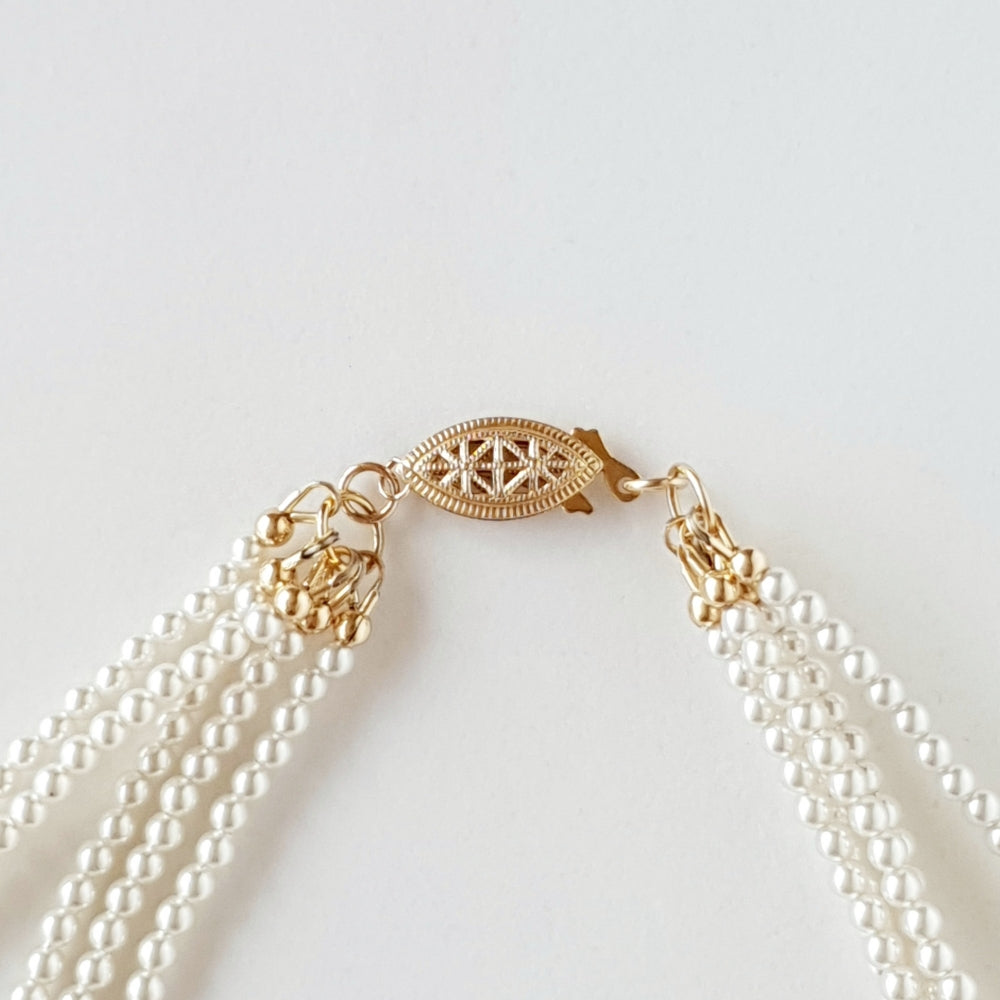 Multi Strand Swarovski Mini Pearl Necklace