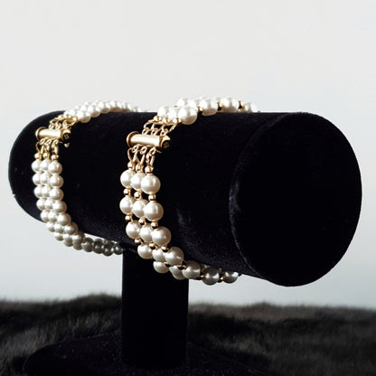 3 Strand Swarovski Pearl Bracelet