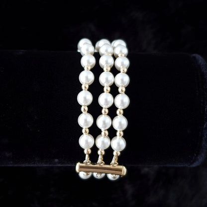 3 Strand Swarovski Pearl Bracelet