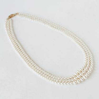 3 Strand Swarovski Pearl Necklace