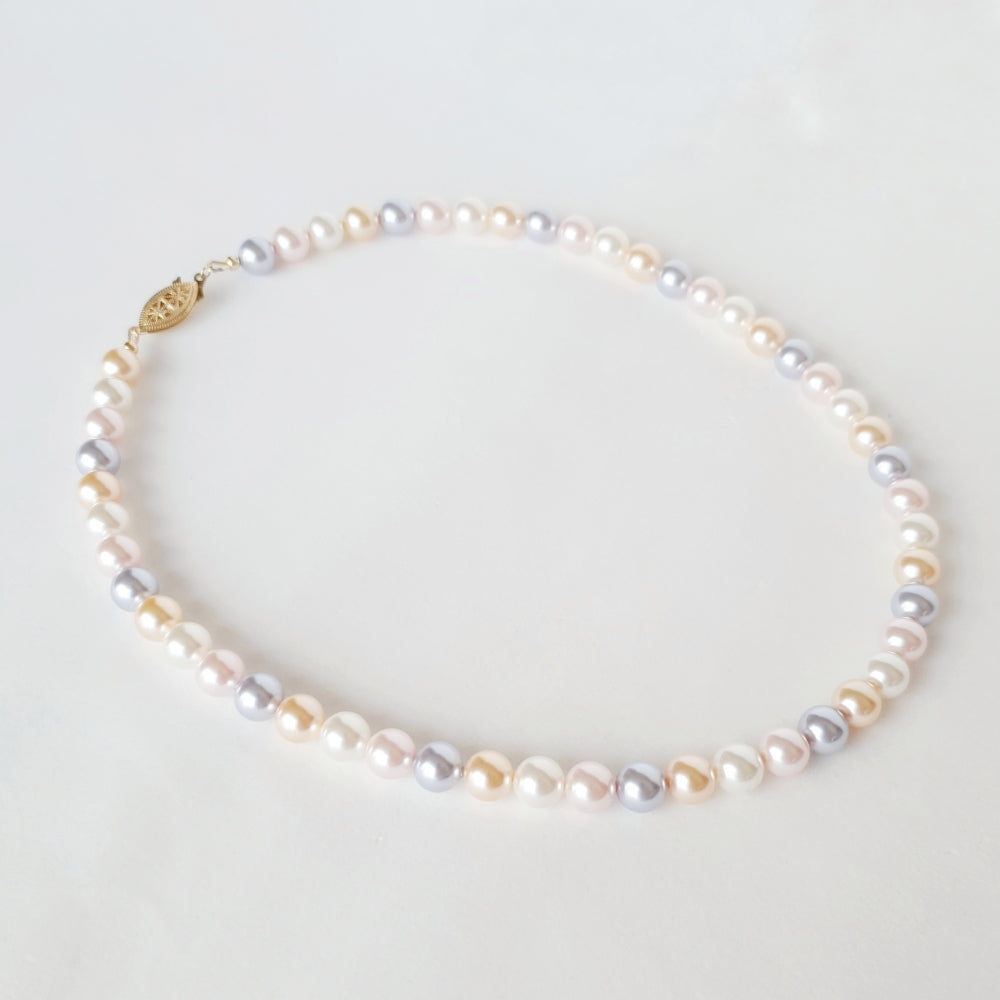 Freshwater Pearl Color Inspired Multi Color Necklace