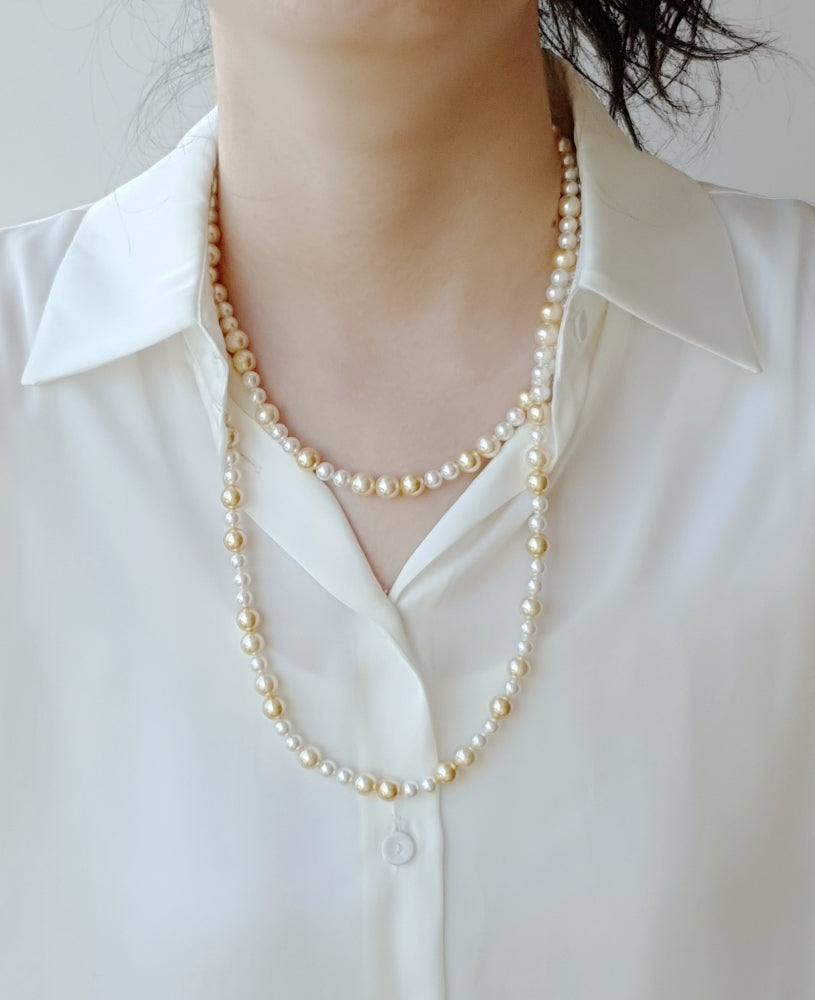 South Sea Pearl Color Inspired Long Necklace