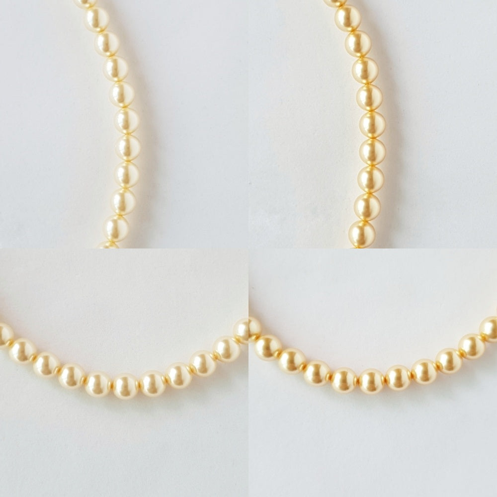 [DTJ Grade] South Sea Pearl Gold Color Swarovski Pearl Necklace
