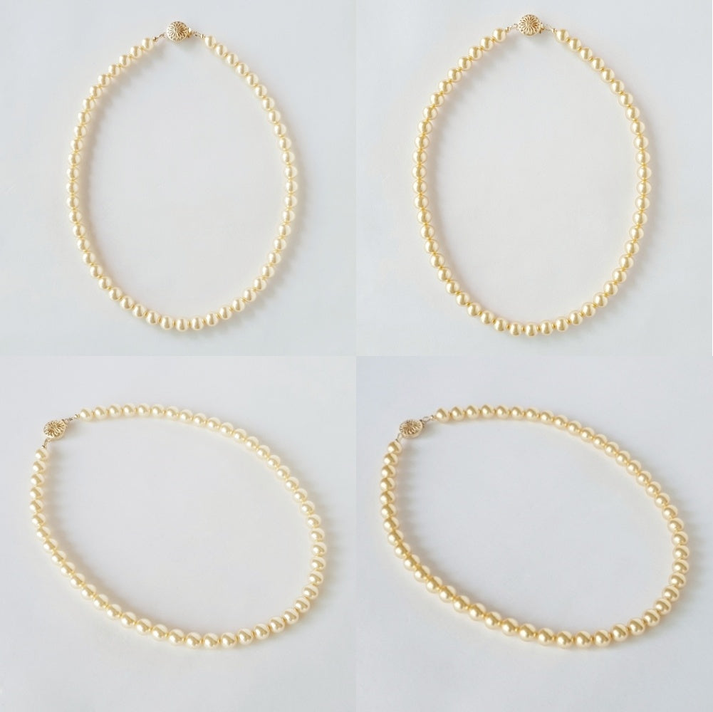 [DTJ Grade] South Sea Pearl Gold Color Swarovski Pearl Necklace